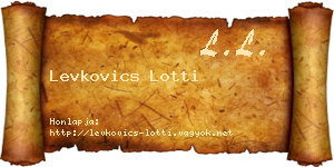 Levkovics Lotti névjegykártya